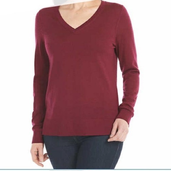 Katherine Barclay Sweaters - Katherine Barclays Fine Merino Wool Sweater - XL Raspberry NWT
